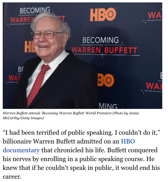 Anche Warren Buffet ha fatto un corso di public speaking